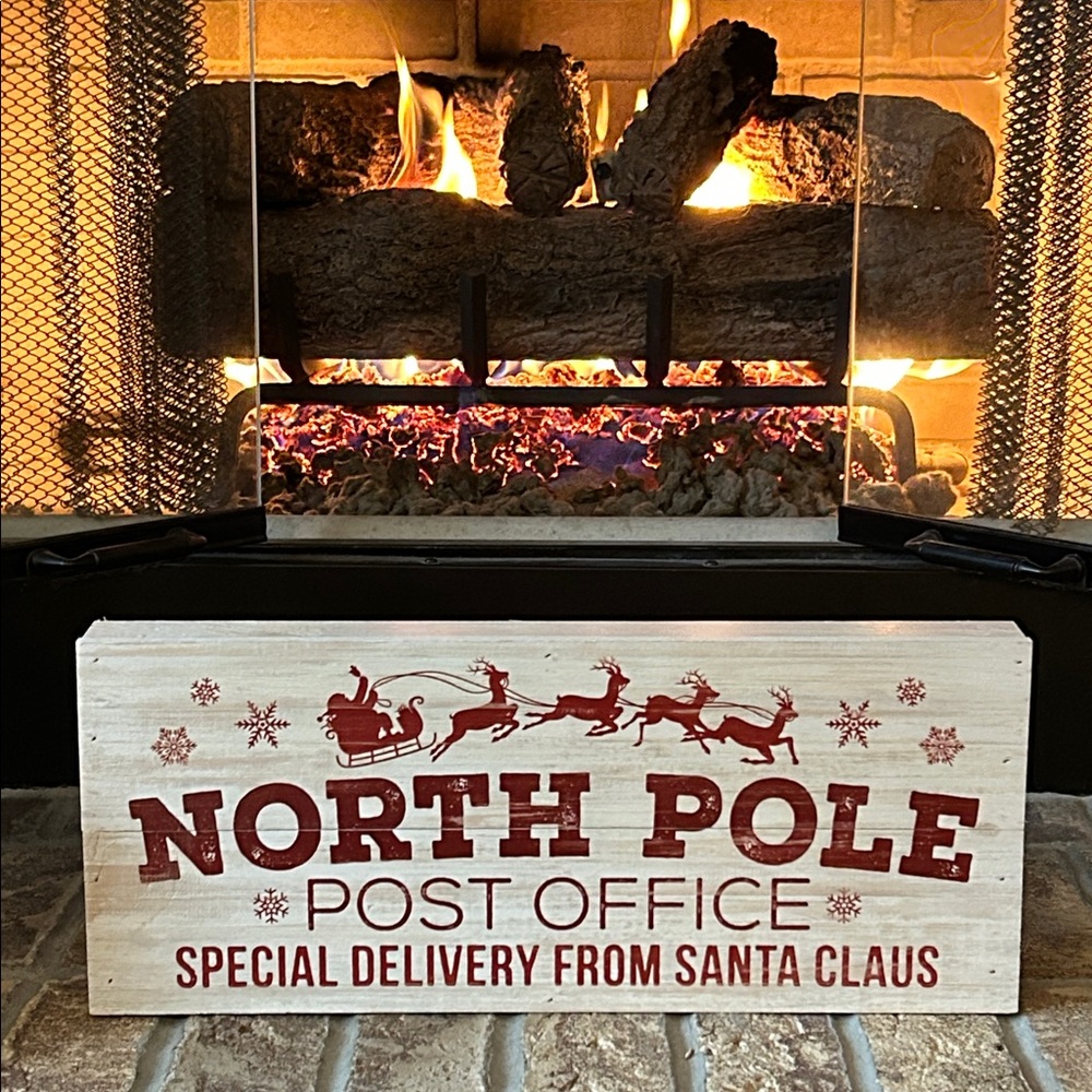 NEW! Vintage Inspired Large North Pole Post Office Santa Claus Christmas Sign